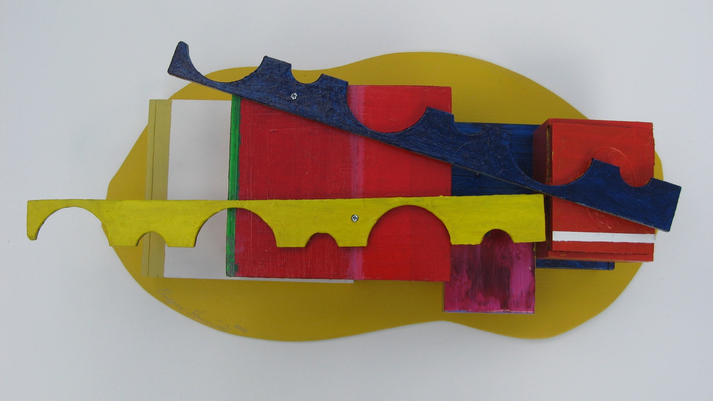 Yellow Peanut,   acrylic on wood,