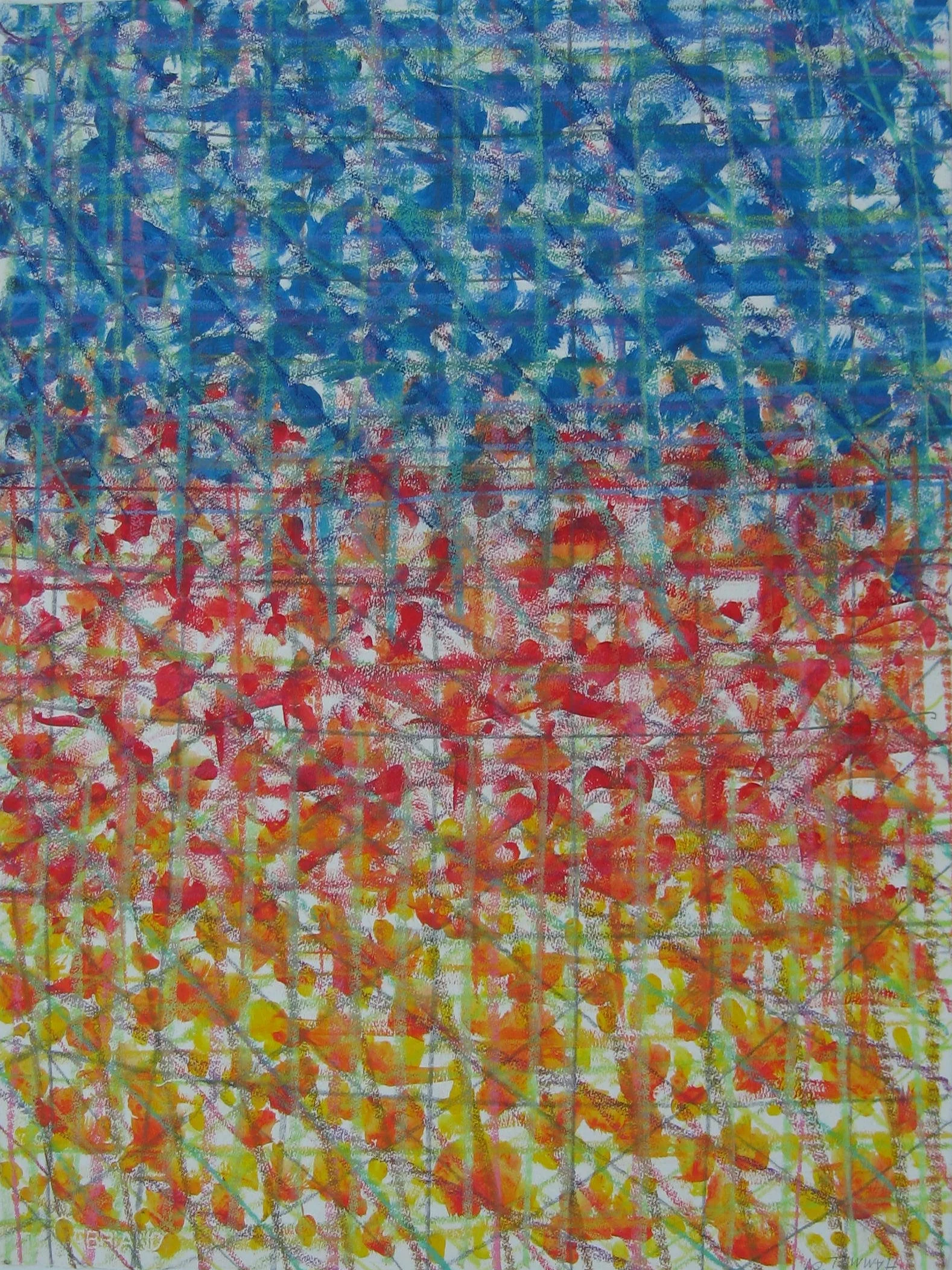 Repeated Marks,  acrylic mix media on paper,  22x30