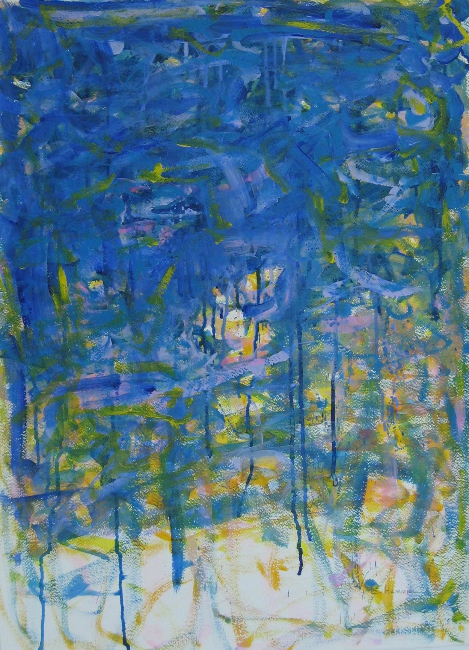 Blue Forest,  acrylic on paper,  22x30