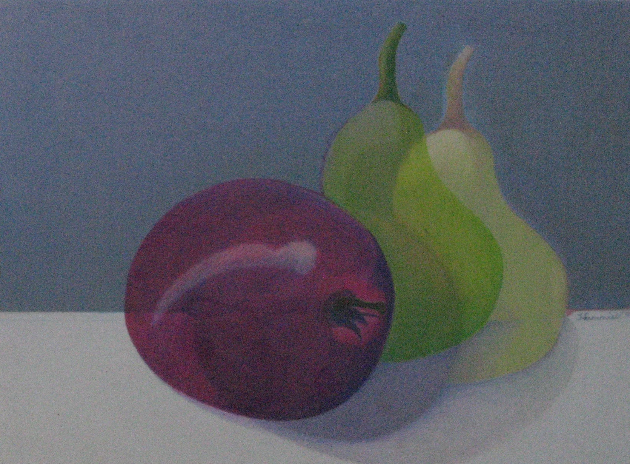 Still-Life With Fruit,  colored pencil on mylar,