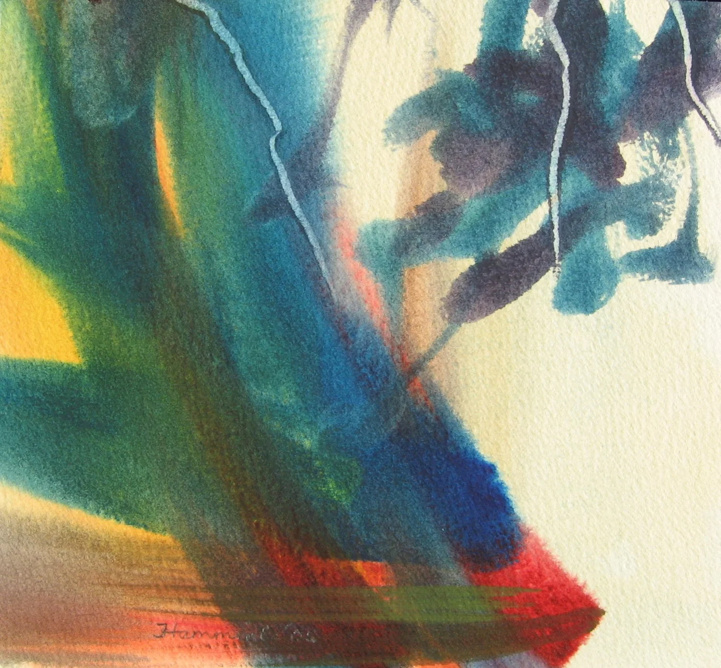 Movement, watercolor on paper,