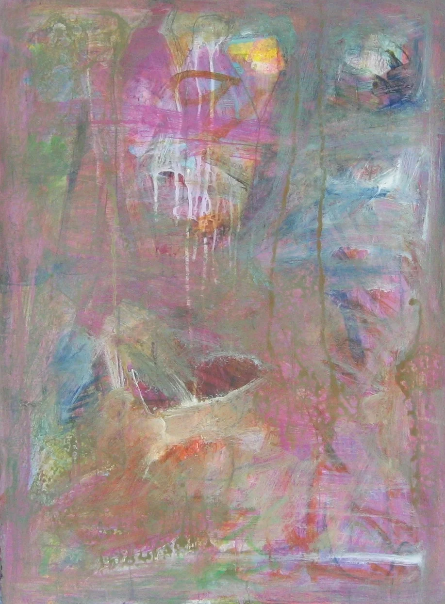 Three Little Indian,  acrylic &amp; collage on paper,  22 x30 framed,  $500.00