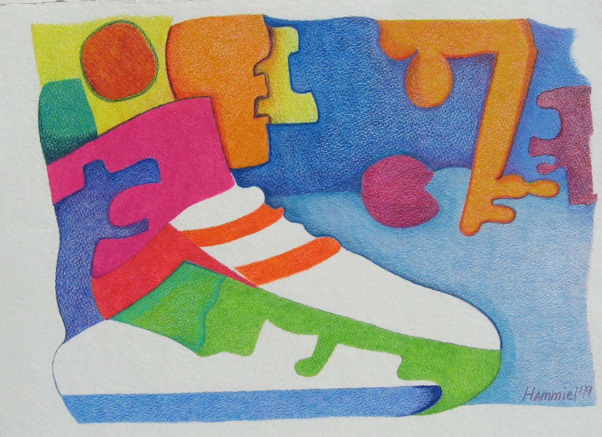 MP #3, colored pencil on paper,   16x20 framed,