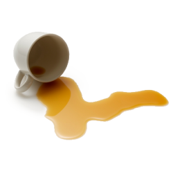 The coffee spilled; bring me a mop.