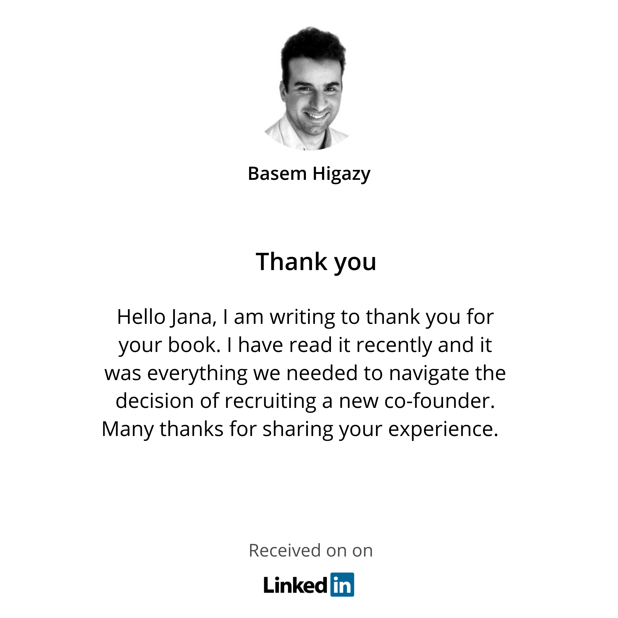 Higazy linkedin book testimonial.png