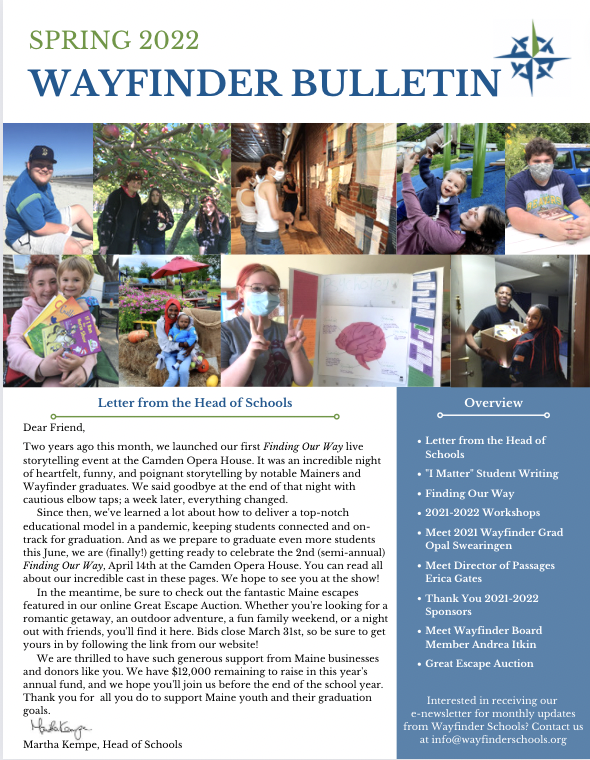 Wayfinder Bulletin Spring 2022