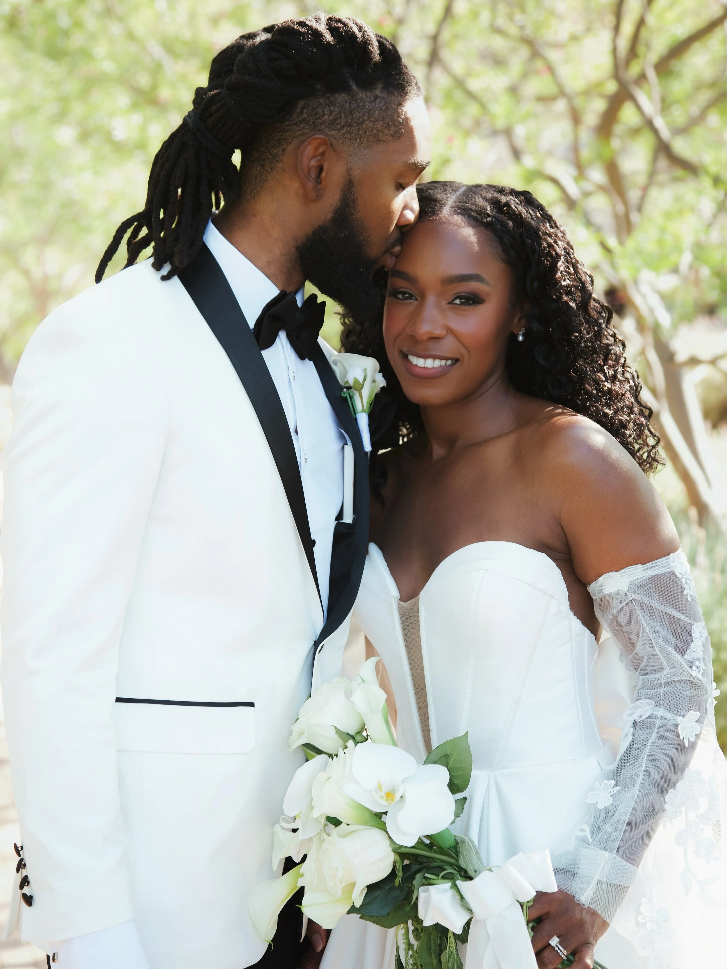 Mr &amp; Mrs Burbanks 🤍
Our best day! 

#BurbanksWedding 
Photographer: @kdouglassphoto 
Dress: @justinalexander 
Sleeves: @morileeofficial 
Tux: @alweiss_suits 
MUA: @makeupbytiamorgan 
Venue: @eventcenteragourahills 
Boquet: @abbeys_flower_garden 
