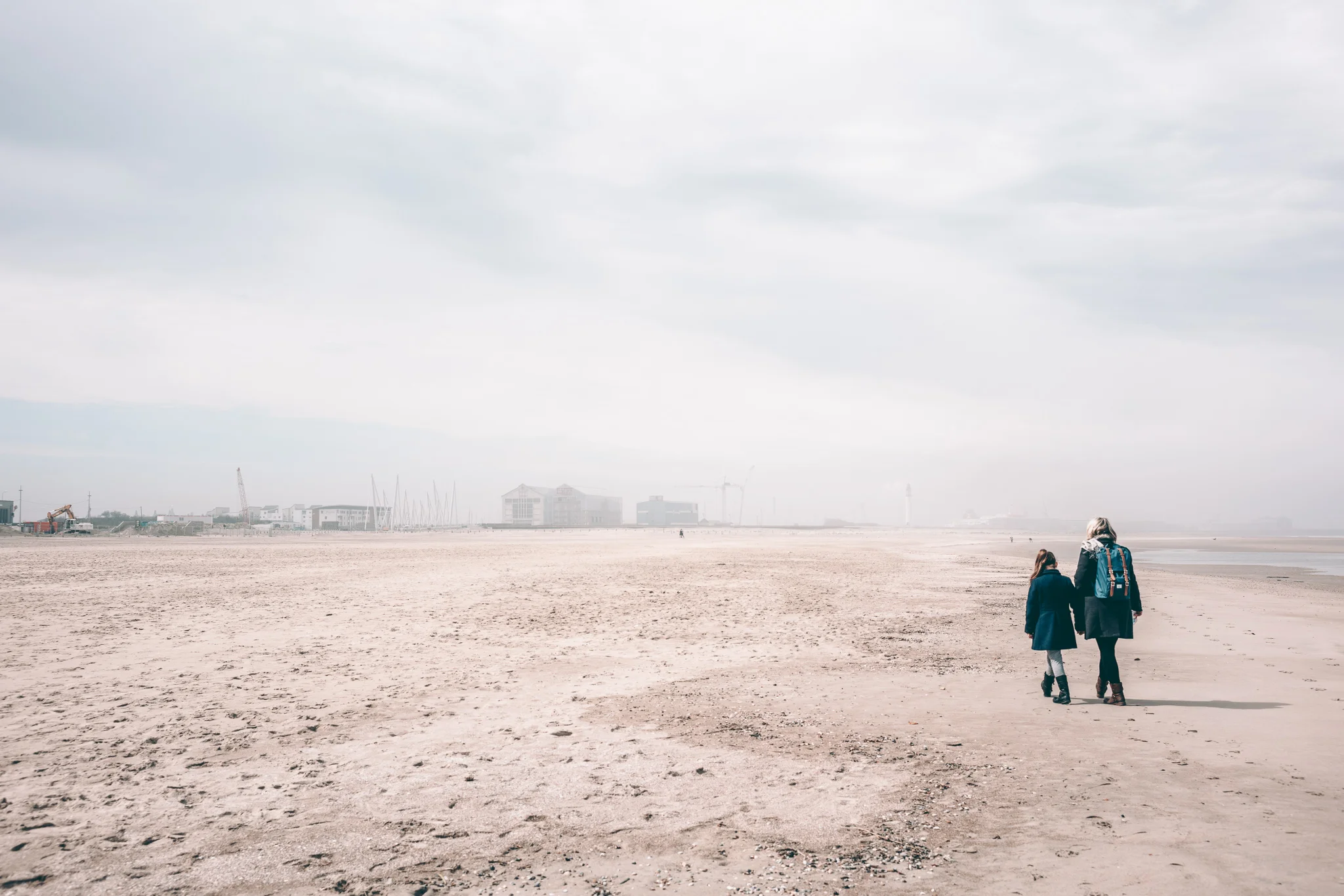 On the beach.