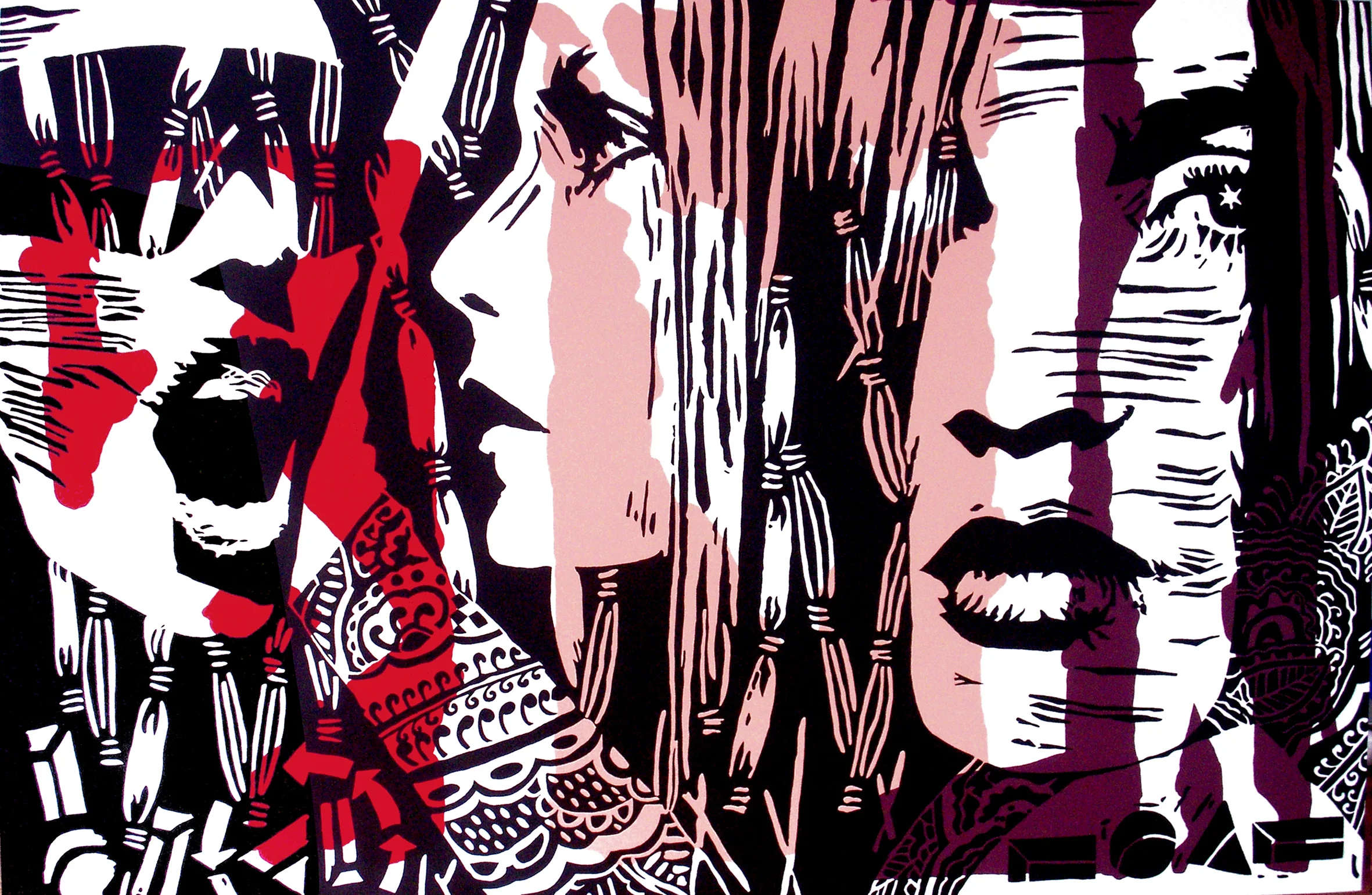 Acrylic on stretched canvas, SCREAM, 48" x 72"