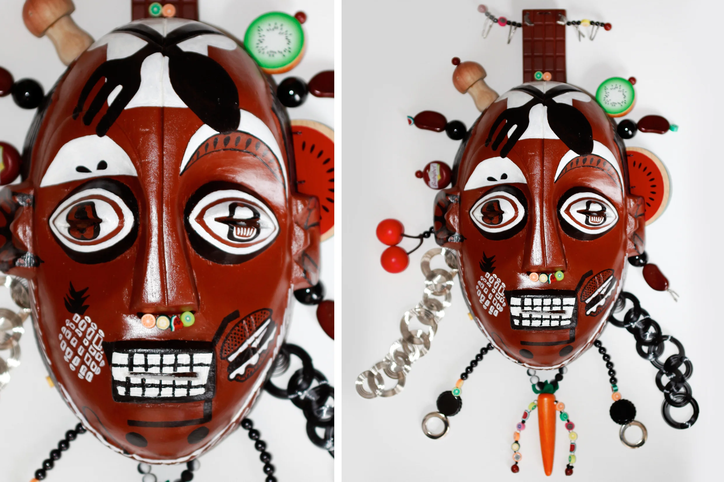 Mask, God of Food, wood, iron, plastic, 23,5” x 13,5” x 5”