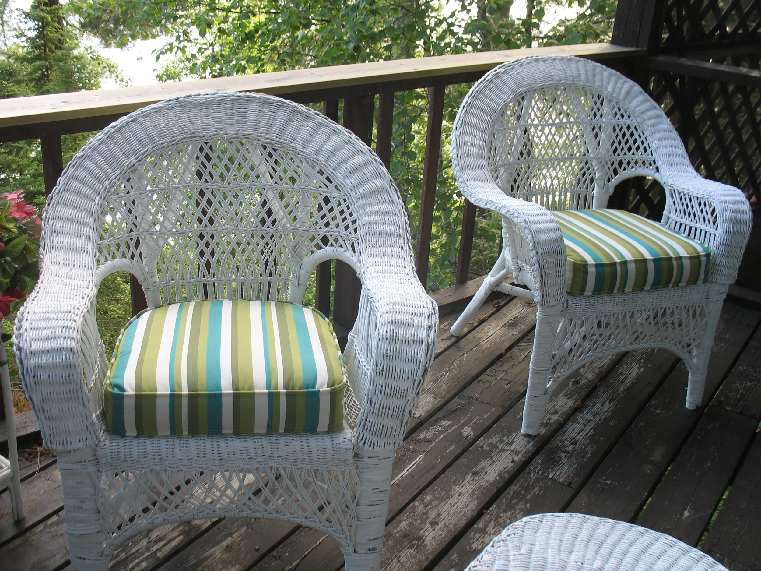 striped seat cushions