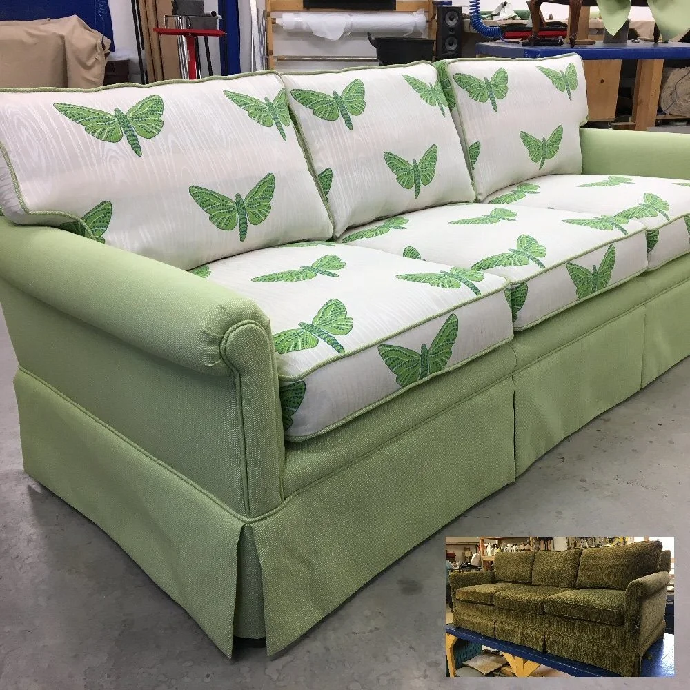 two patterned sofa