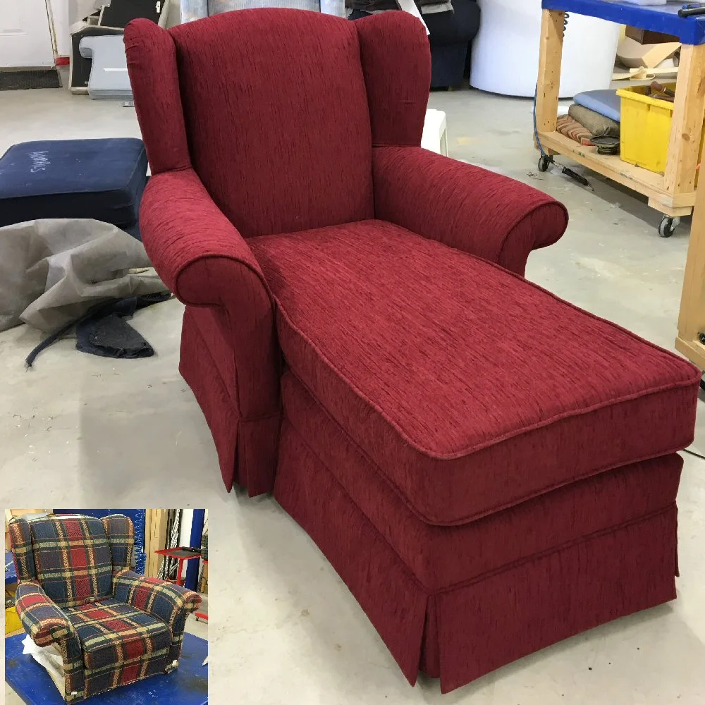 burgandy chaise
