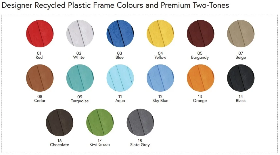 40” is NOT available in Yellow, Orange or Cedar