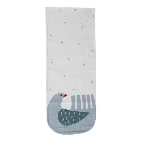 Embroidered Dove Table Runner