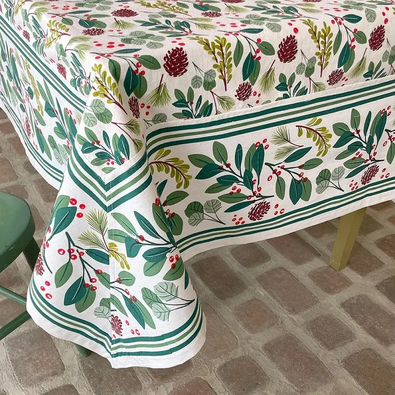 Holiday Greens table cloth