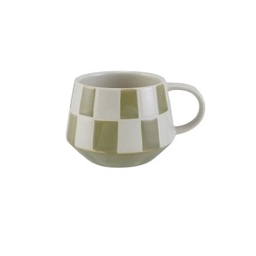 Check stoneware mug