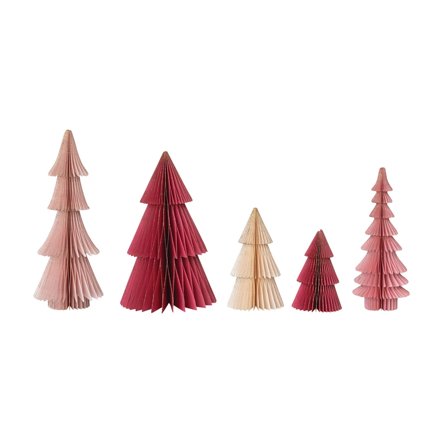 Folding Honeycomb Trees, set of 5