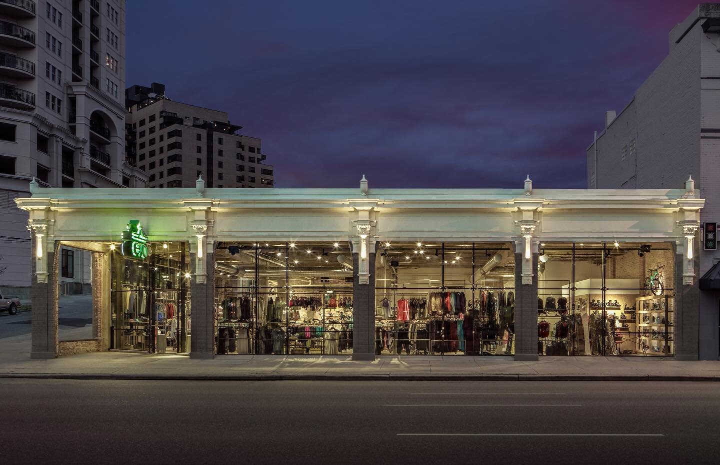 Originally constructed in 1927 as an auto shop, we completely restored this building to be the home of @evodenver. It now offers nearly 13,000 square feet of outdoor gear, is a community gathering place for events, and art shows! #repurposed