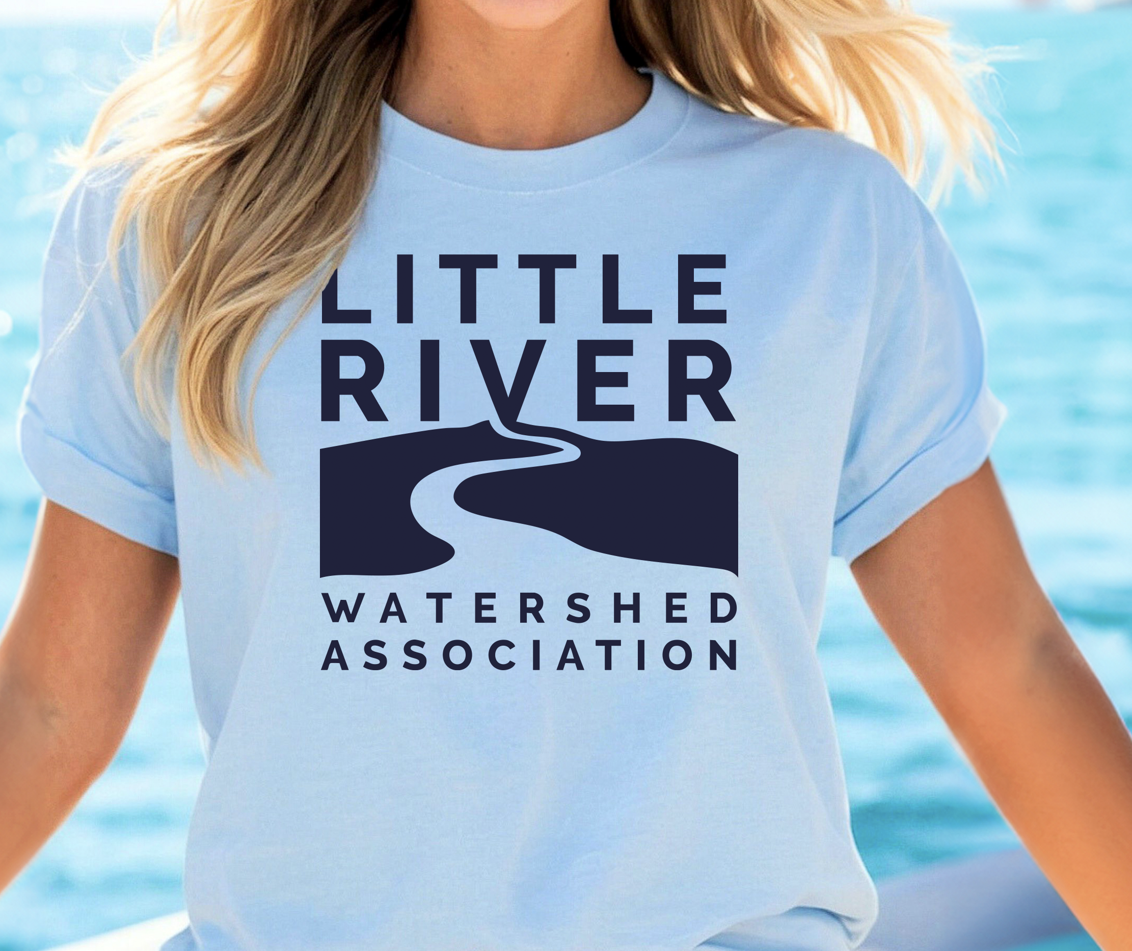 baby blue logo shirt front