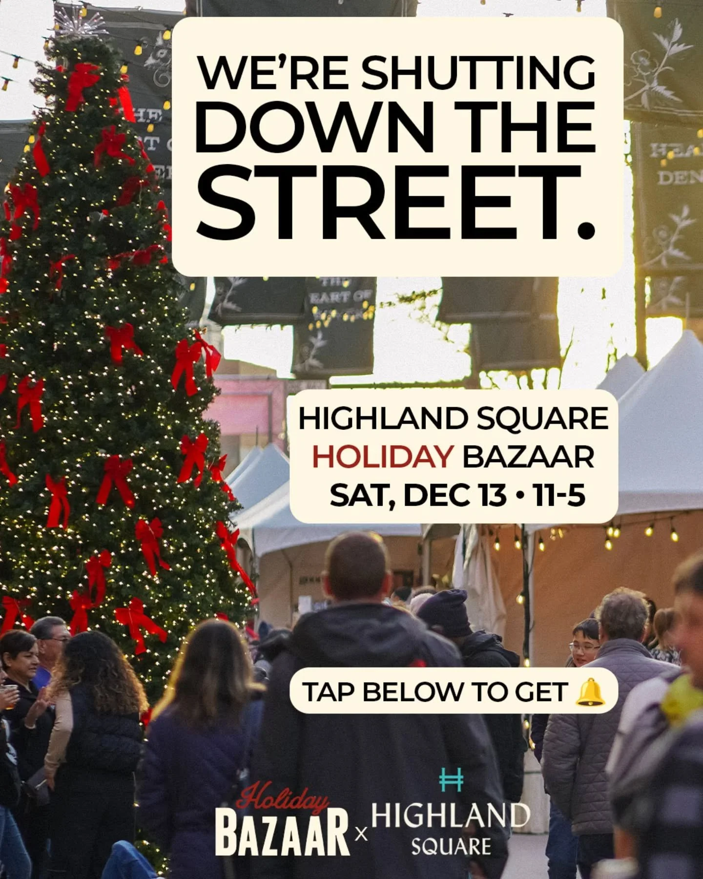 Don't miss the takeover! We're shutting down the street and transforming Highland Square.

No generic gifts. No fluorescent lights.

Just a neighborhood block party with the top 100+ makers in Colorado.

We&rsquo;ve curated the list. We&rsquo;ve stoc