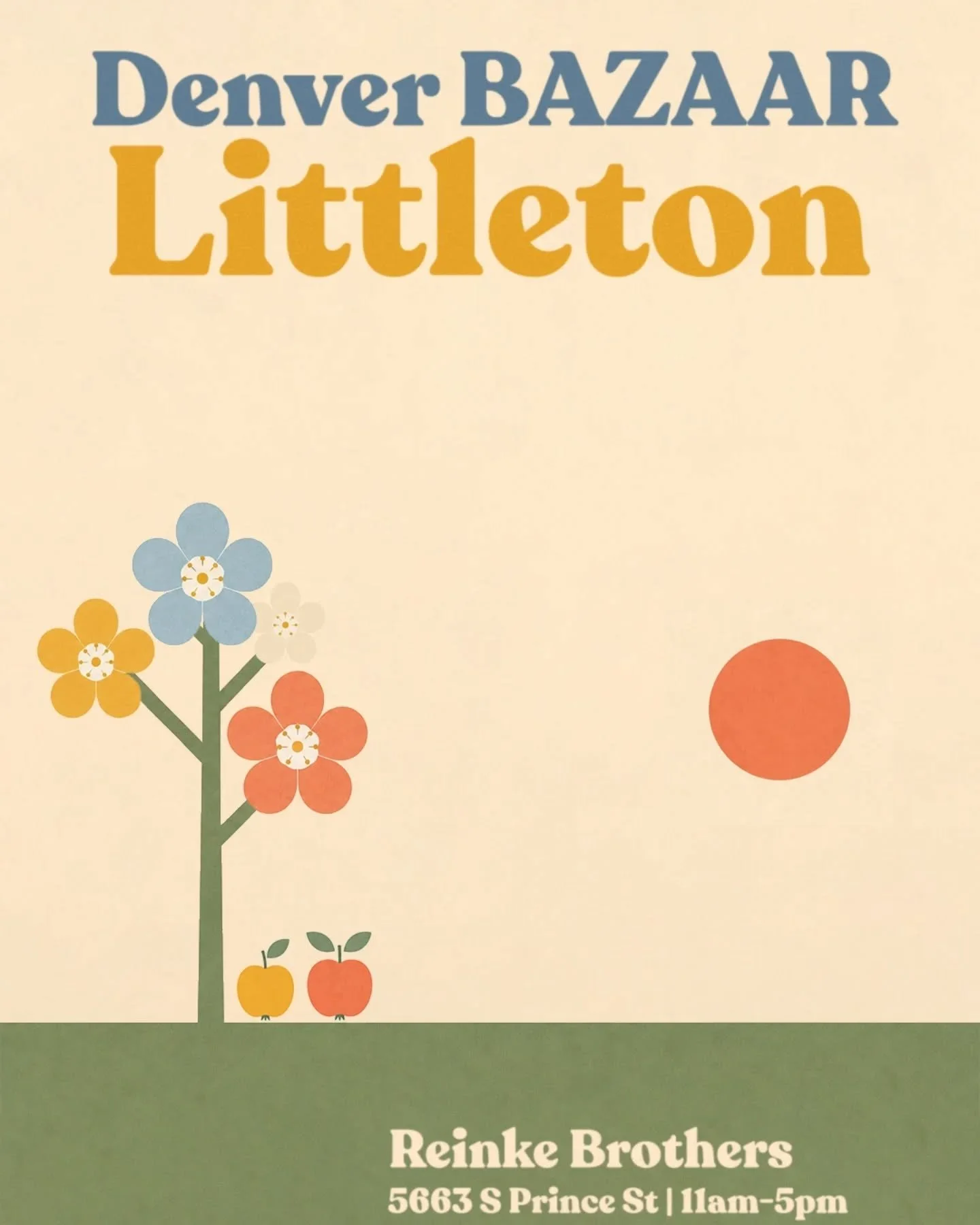 This weekend. Downtown Littleton. 80+ local Colorado makers under one sky.
May 16&ndash;17 | 11AM&ndash;5PM
Reinke Brothers, 5663 S Prince Street
Free to get in. Saturday add-ons: YogaSix at 10AM ($15), bottomless mimosas 11AM&ndash;1PM ($20 advance)