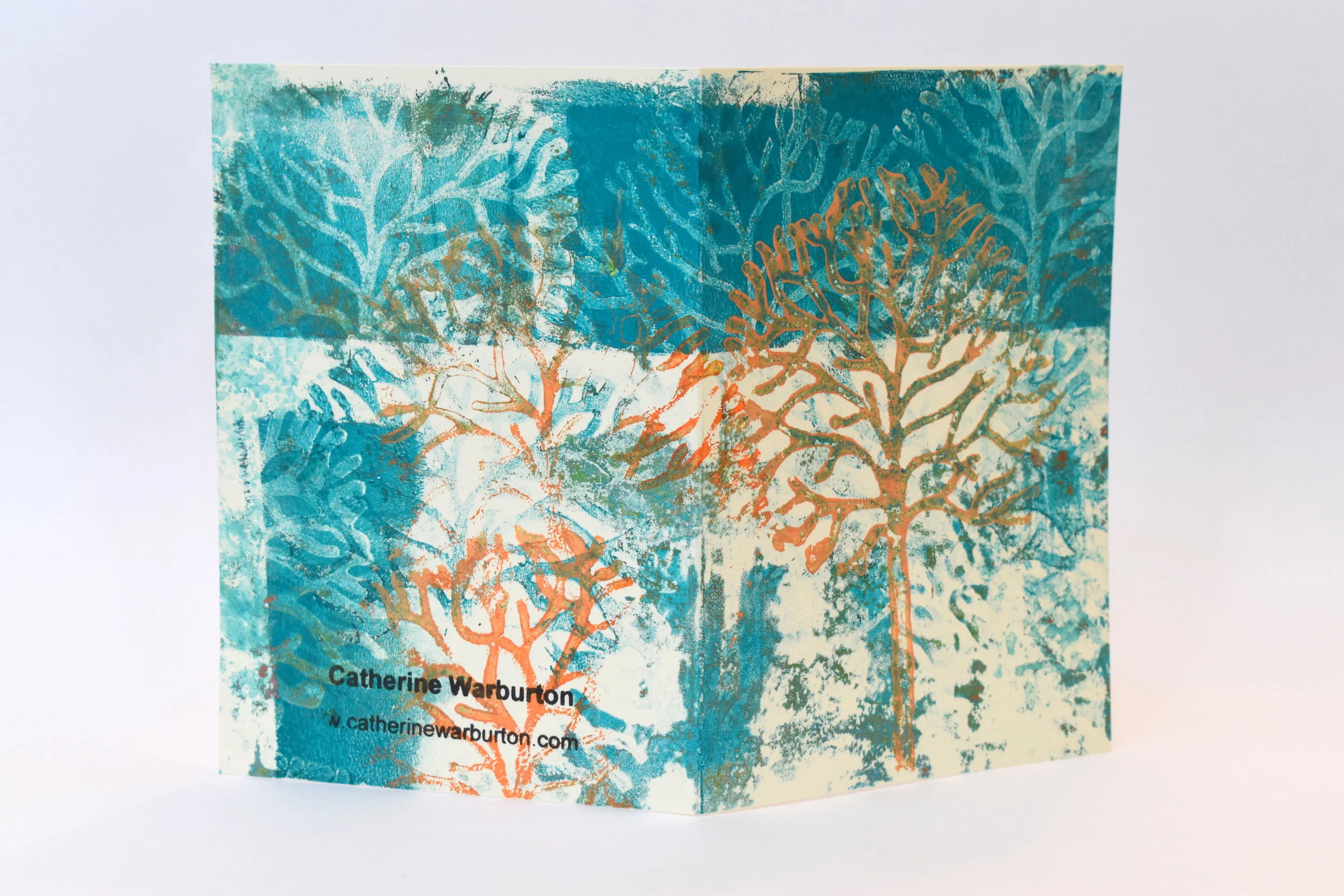 Gelli printed card with envelope