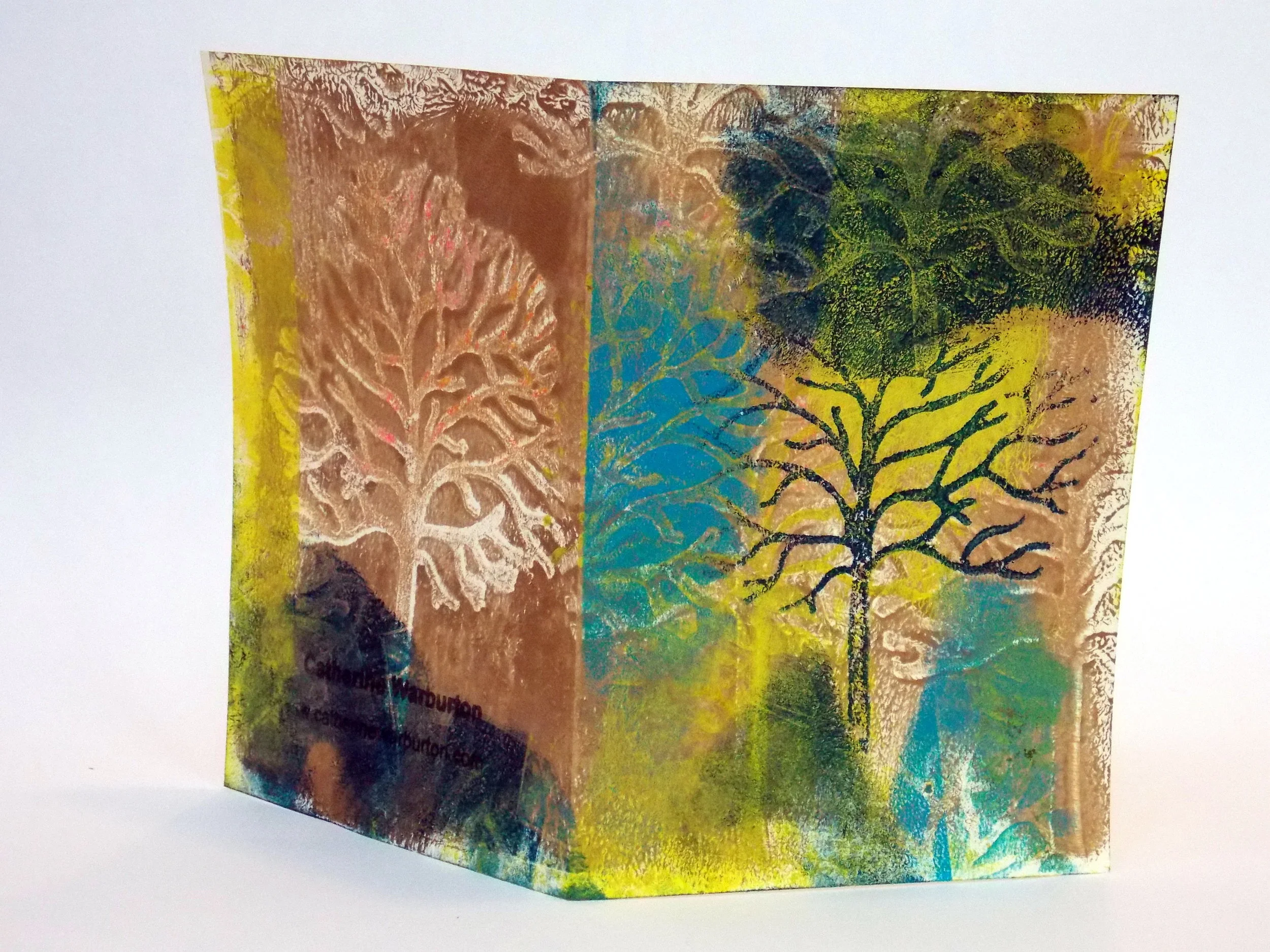 Gelli printed card with envelope