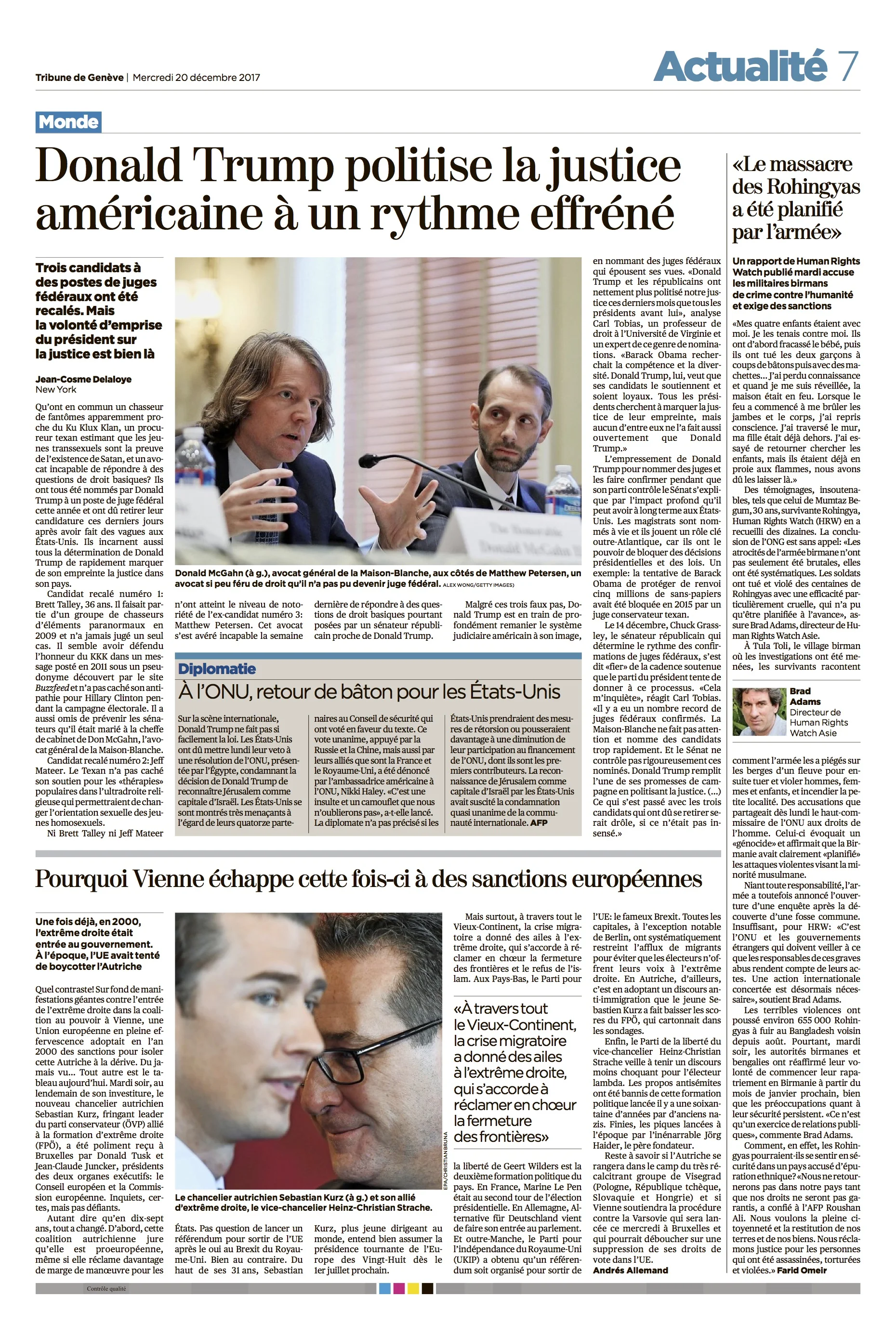 Story in the Tribune de Geneve