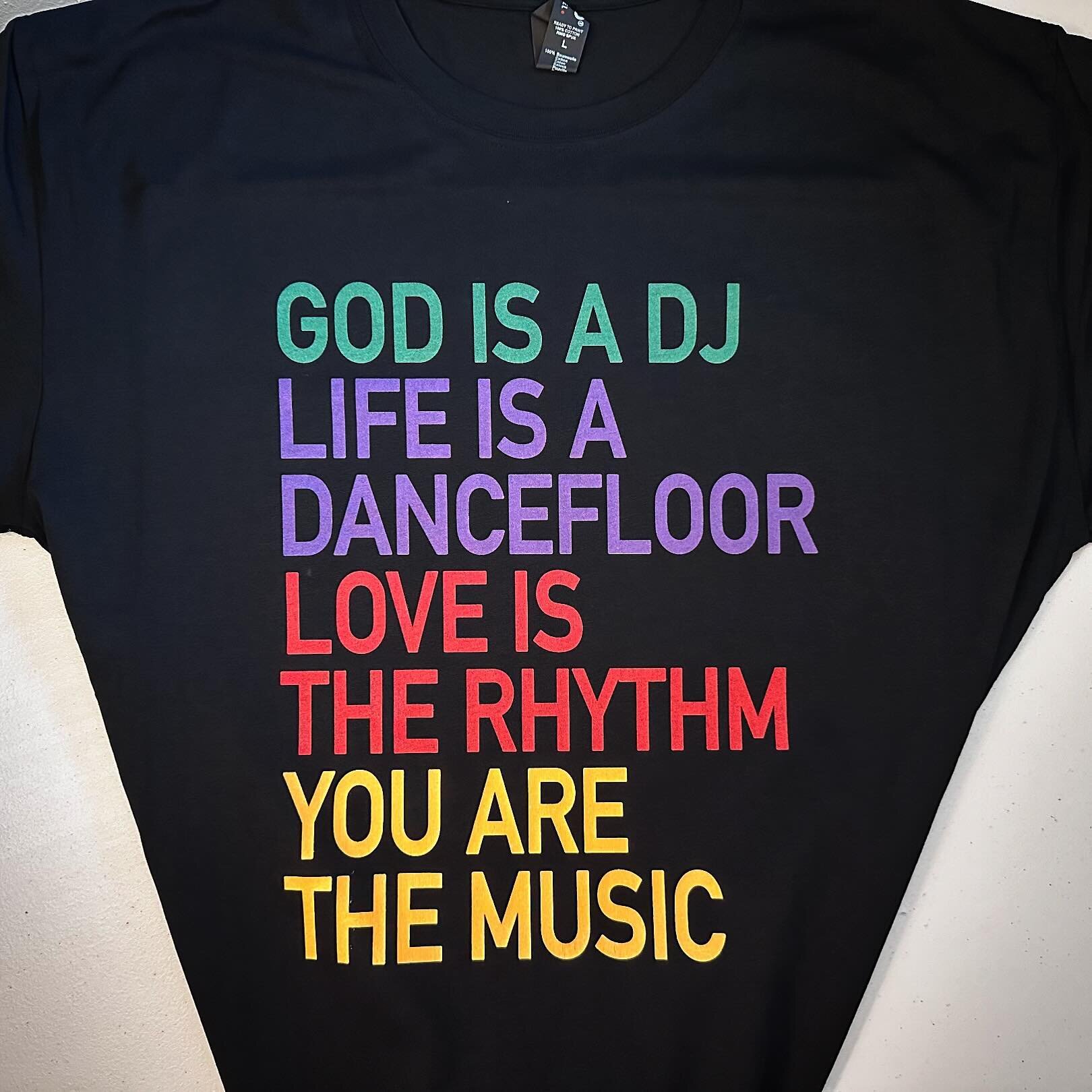 New Shop Addition .
.
God Is A DJ
Life Is A Dancefloor
Love Is The Rhythm 
You Are The Music 
.
Black Short Sleeve Tee 
.
Shop link in bio .
#dj #dance #dancemusic #dancefloor #god #music #dancing #rhythm #tshirt #tshirtdesign #tshirtprinting