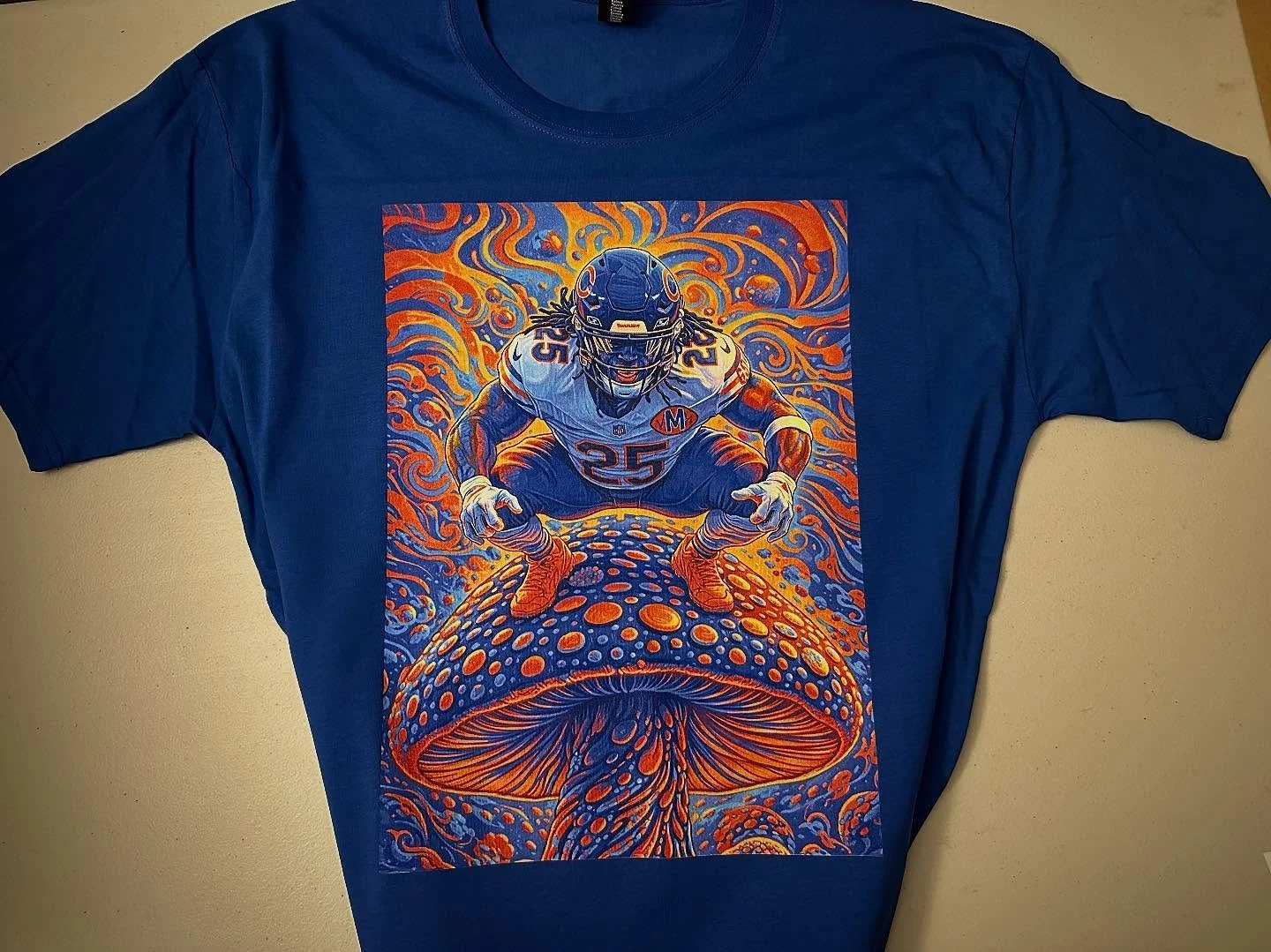 Bear Down 
Monangai On A Fungi 
Royal Blue T-Shirt 
.
https://goaheadmerch.com/recent-additions/monangai-on-a-fungi-tshirt
.
#kylemonangai #chicagobears #bears #beardown