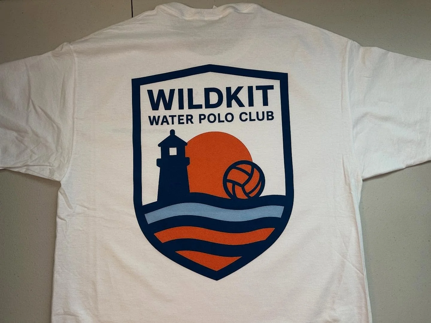 Wildkit Water Polo Club 
White short sleeve tee 
.
Contact me about custom tees .
No minimum.  I will print you one shirt. 
.
#waterpolo #evanston #tshirtprinting