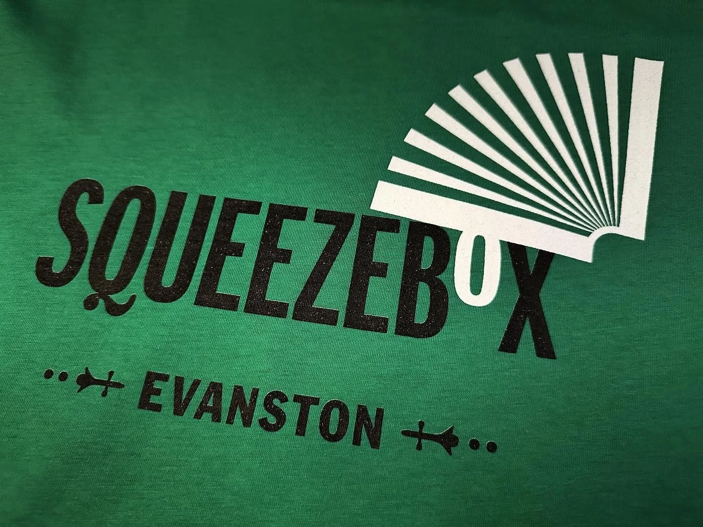 It&rsquo;s @recordstoredayus on Saturday!
.
Get ready for fresh tunes and limited releases.
Printing another round of Evanston / Shop tees for the one and only @squeezeboxbooks .  See you in line .