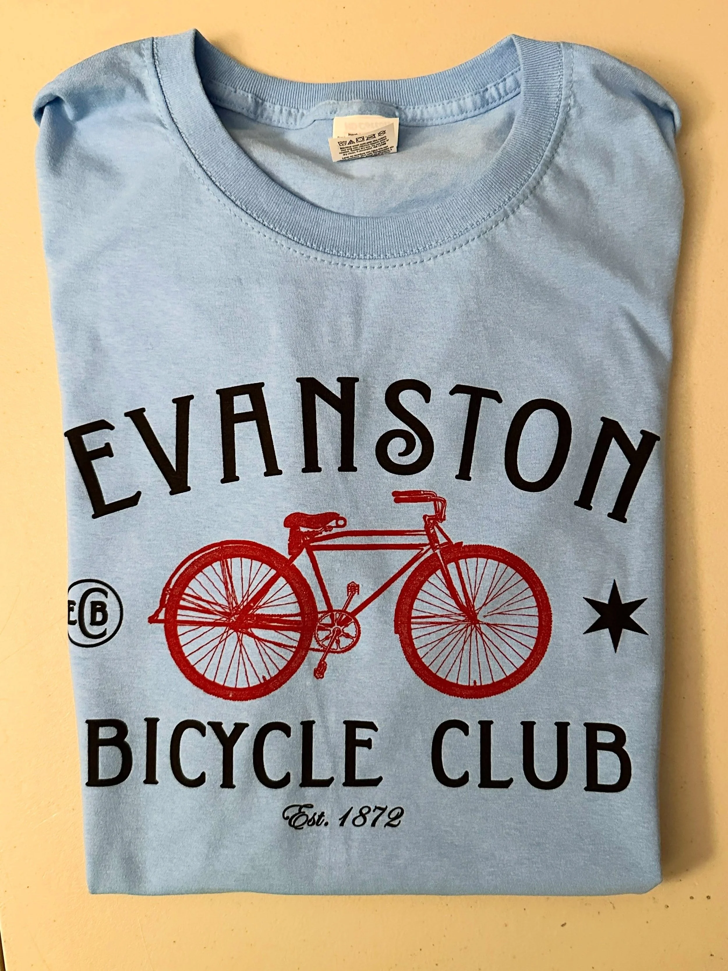 Evanston Bicycle Club 
Light Blue Tee