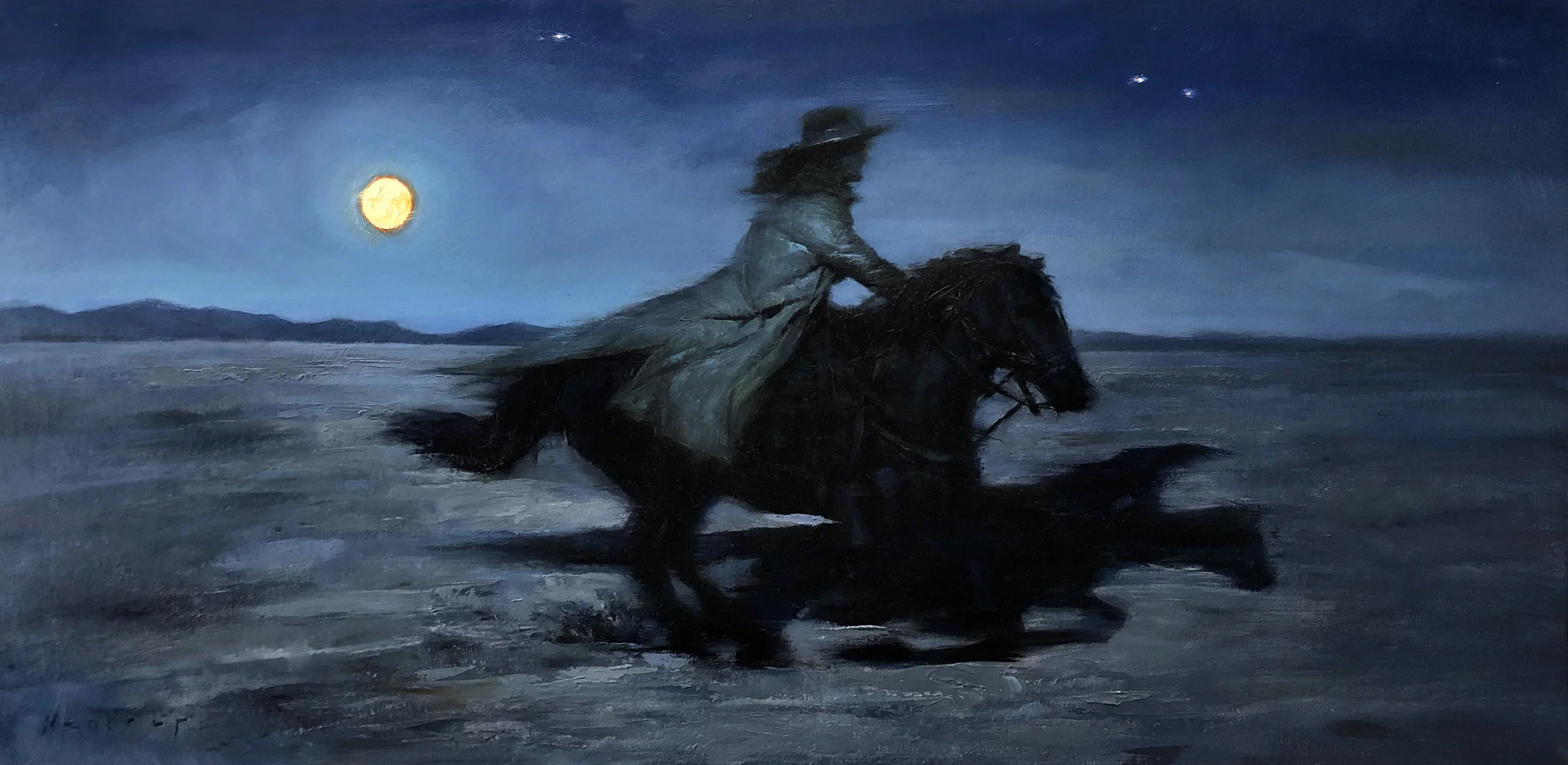 ‘Itinerant Reverie‘ 12x24 inches, oil on panel (sold)