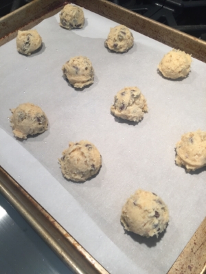 Lightly misted cookie dough. 