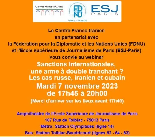 "Sanctions Internationales, une arme à double tranchant ? Les cas russe, iranien et cubain"