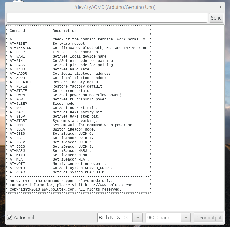 Figure 3: AT command set for a specific Bluetooth module (CC2541a). The full AT command set is much larger for an HM-10, but should contain all of those shown above. Full set of AT commands can be found in the datasheet here .
