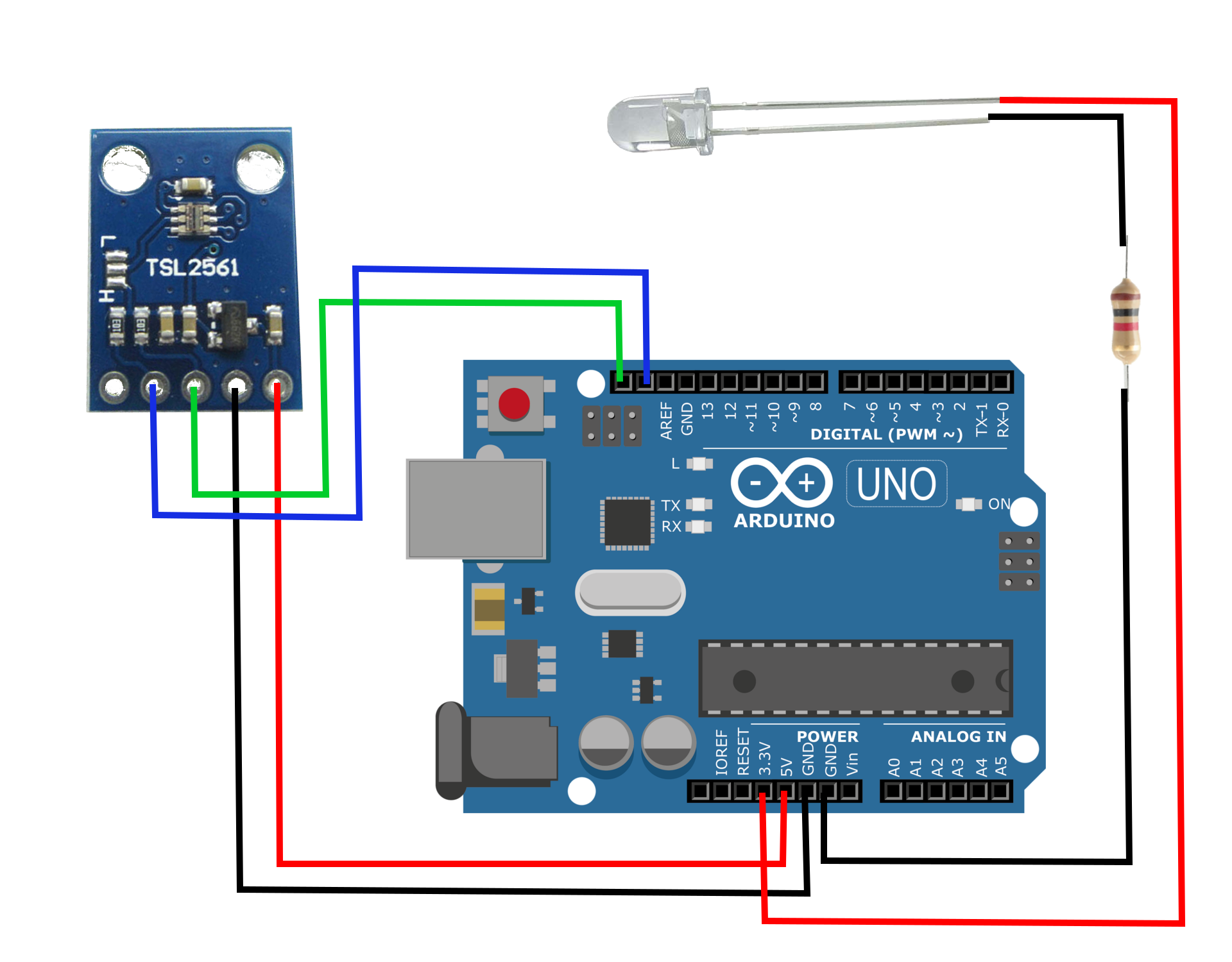 Arduino Light - TSL2561 with Infrared and Visible — Maker Portal