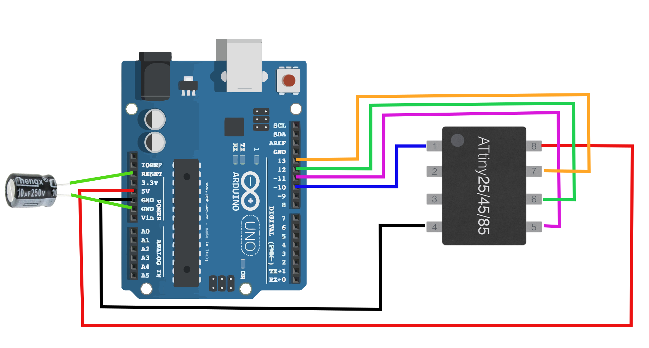 ATtiny85 Arduino Board: How to Flash the Arduino Bootloader and ...
