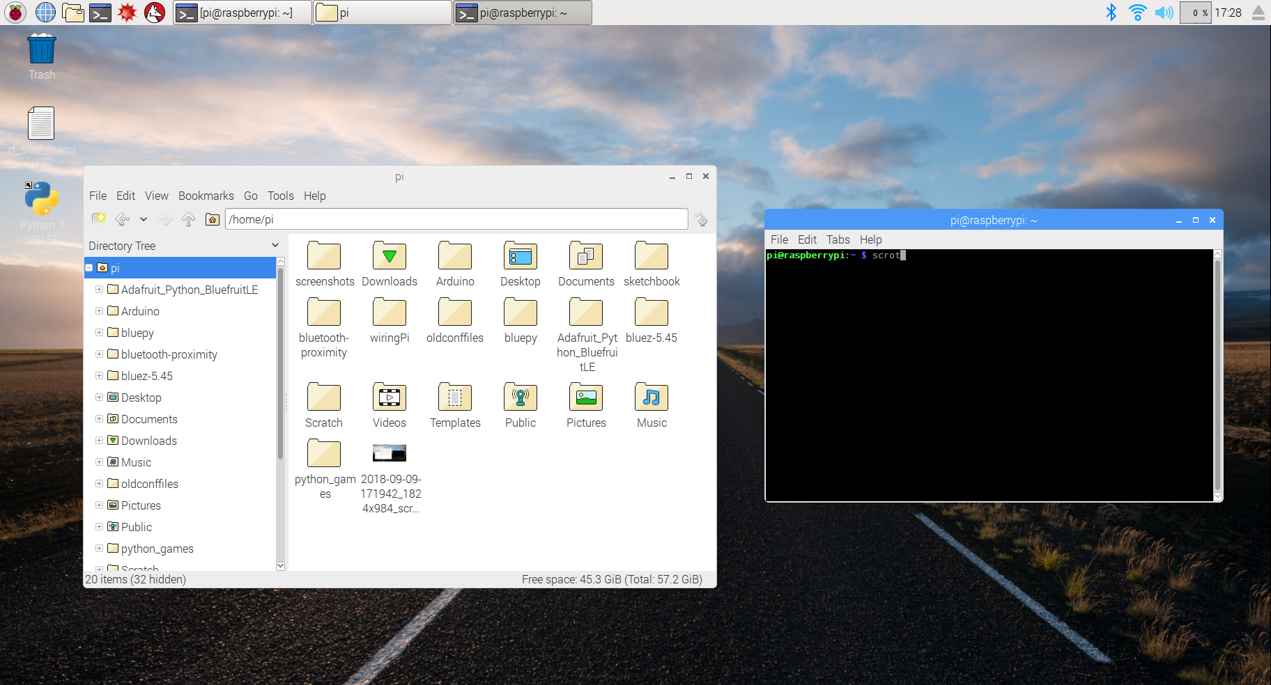 Screenshot of the entire screen