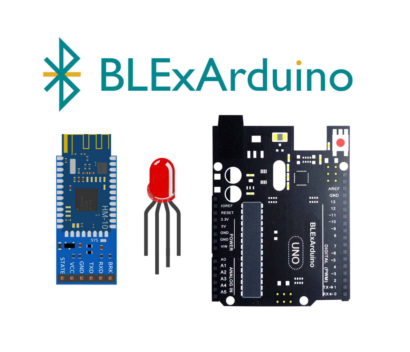 4-Pin RGB LED Control Using iOS BLExAR App, HM-10 Bluetooth Module, and Arduino