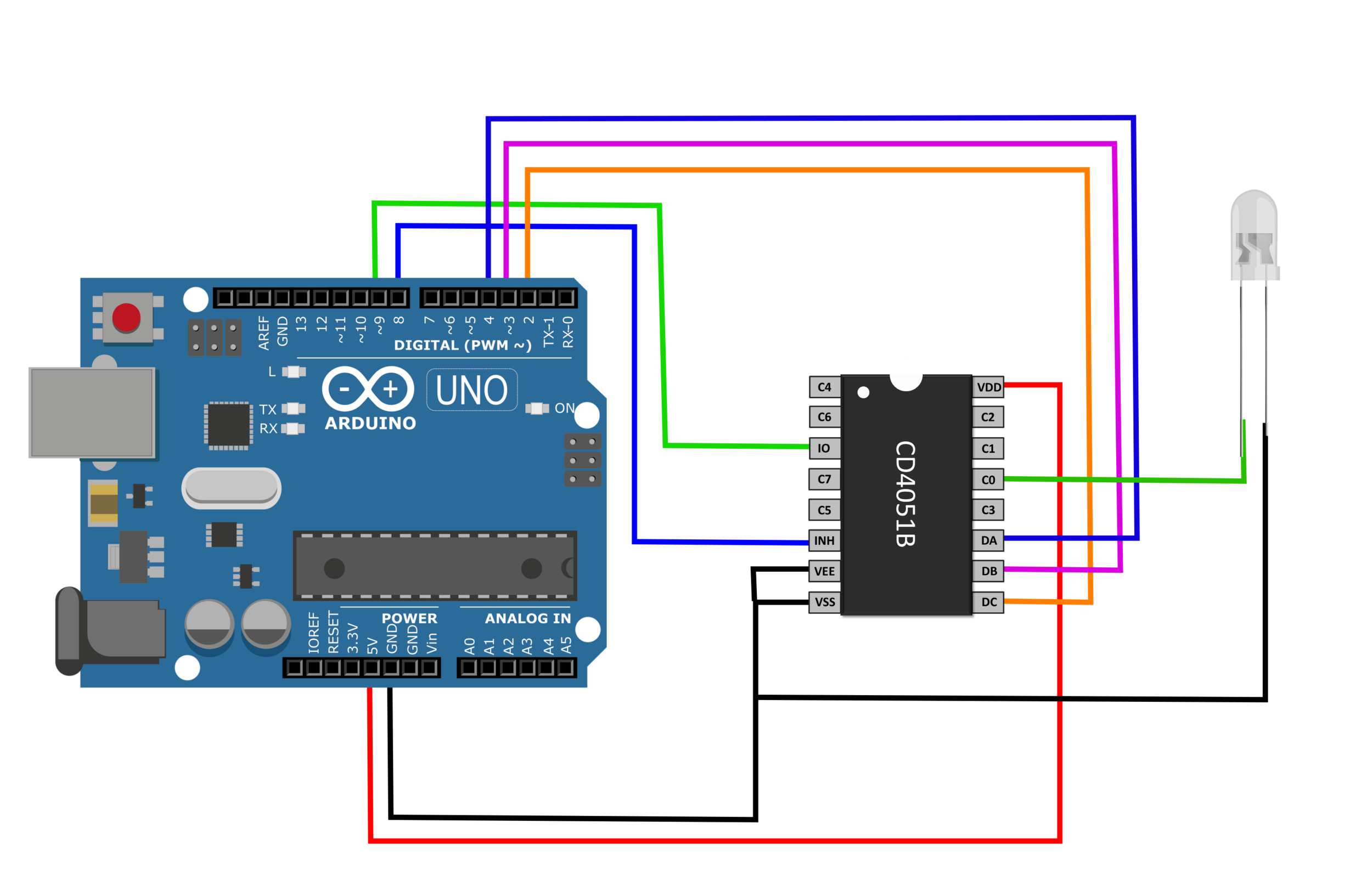 Undertrykke lag bent Controlling LEDs with A Multiplexer and Arduino — Maker Portal