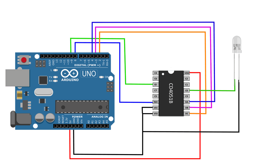 Controlling LEDs with A Multiplexer and Arduino — Maker Portal