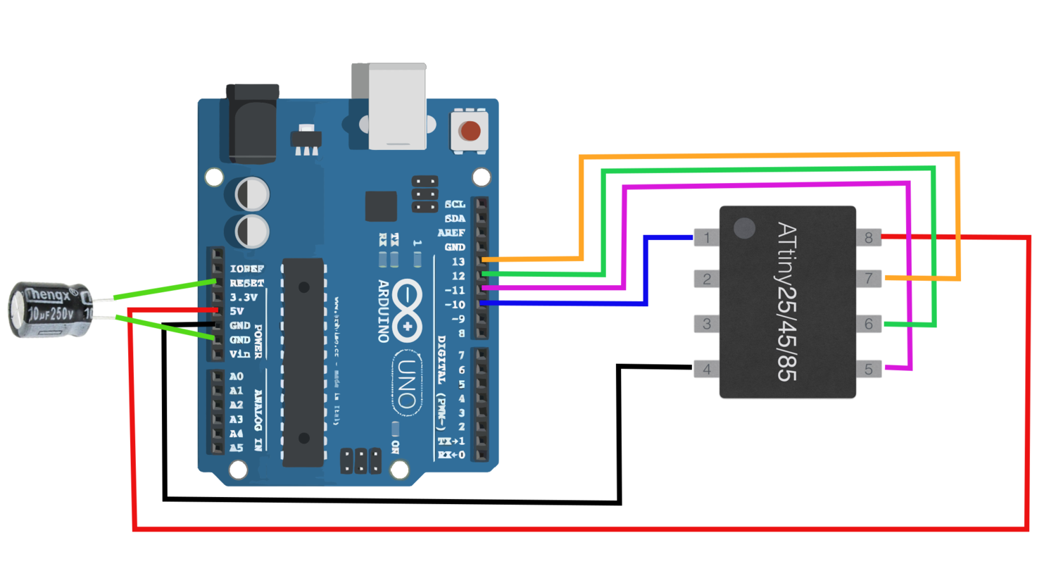 How to Program ATtiny85 Microcontroller IC with Arduino Uno