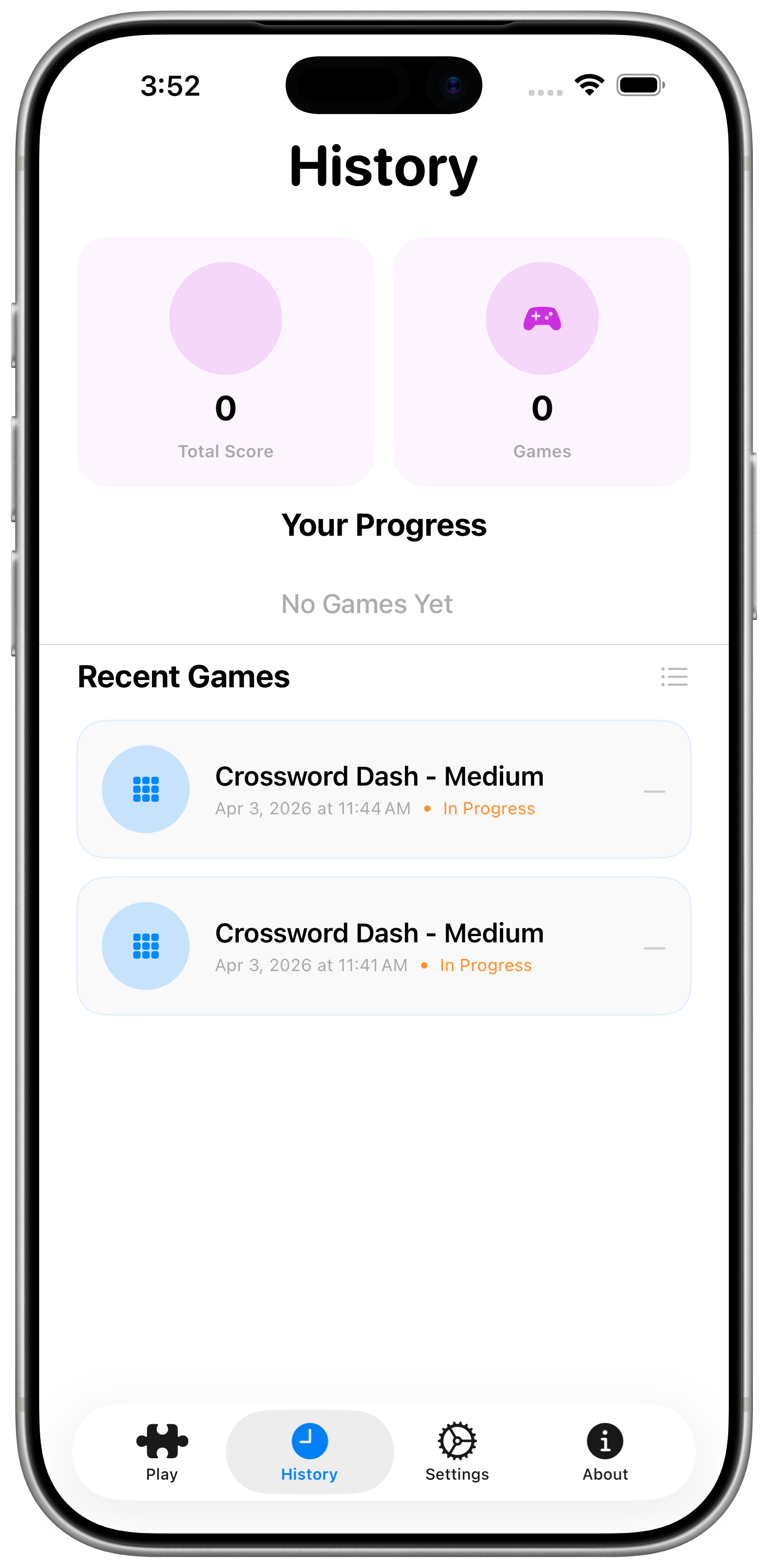Progress Page Mockup