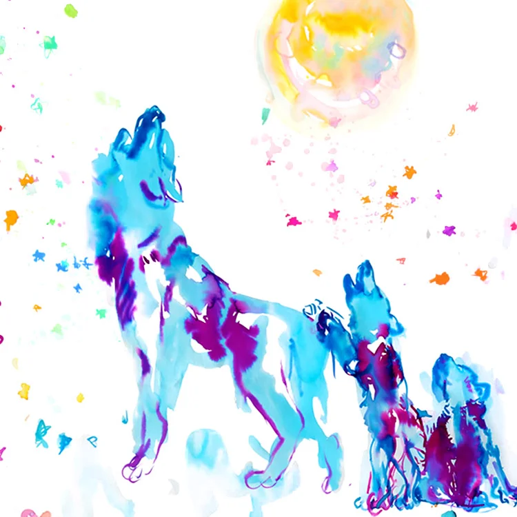 Copy of wolf family mural art detail