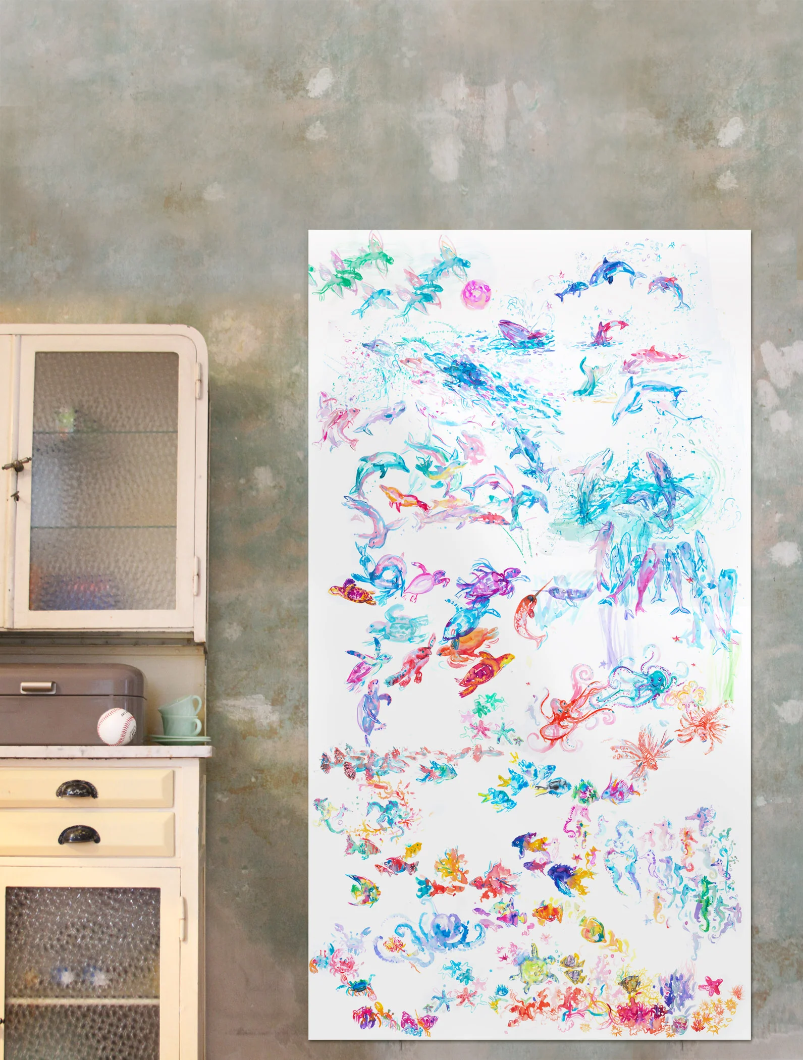 Copy of Aqua Mural Wall Art Interior View