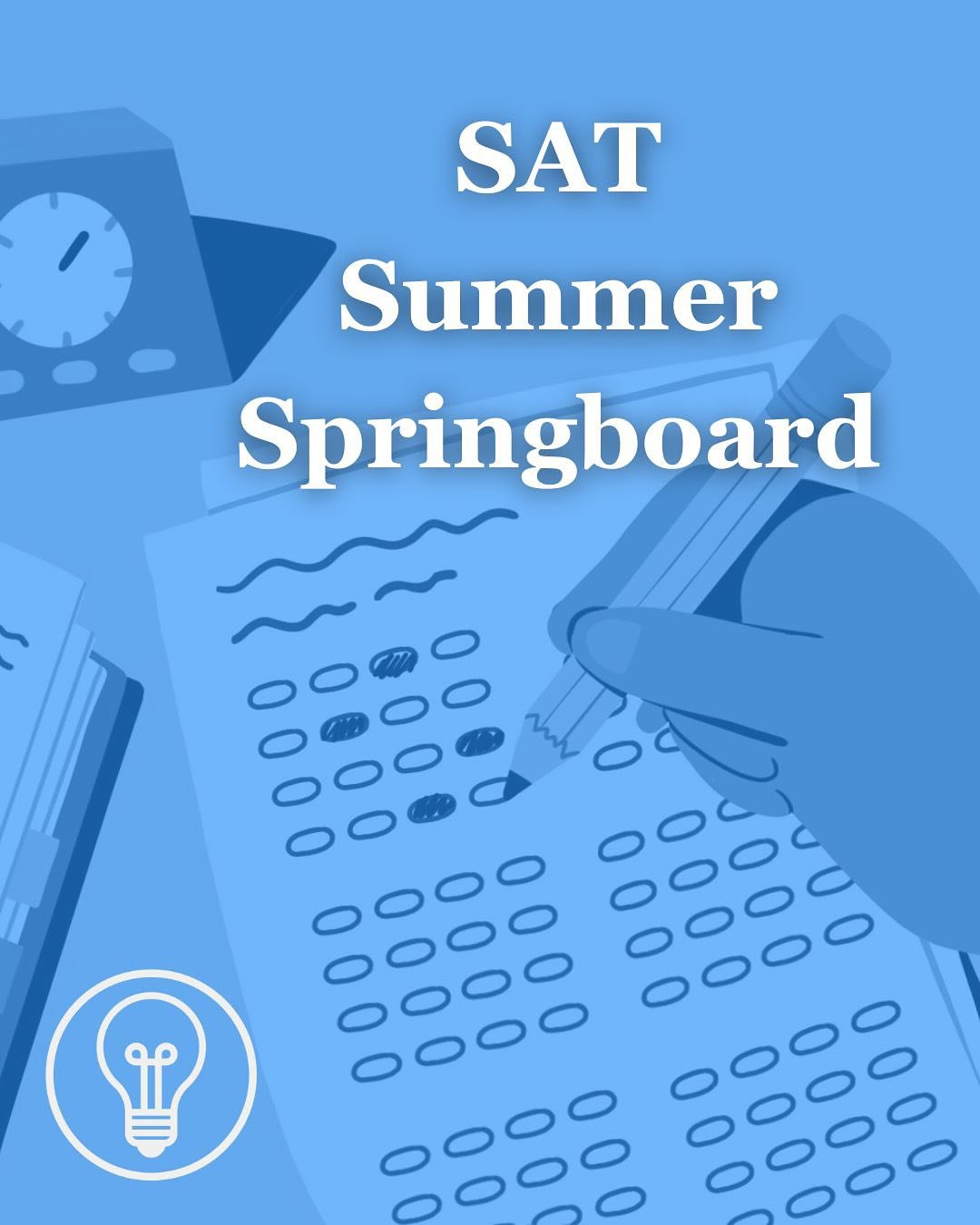 Our summer course that is designed to provide a strong foundation for the SAT begins this week! 📌 

☀️Through seven 80-minute lessons, weekly homework, and a proctored mock test, students will develop critical skills in content mastery, strategy, te