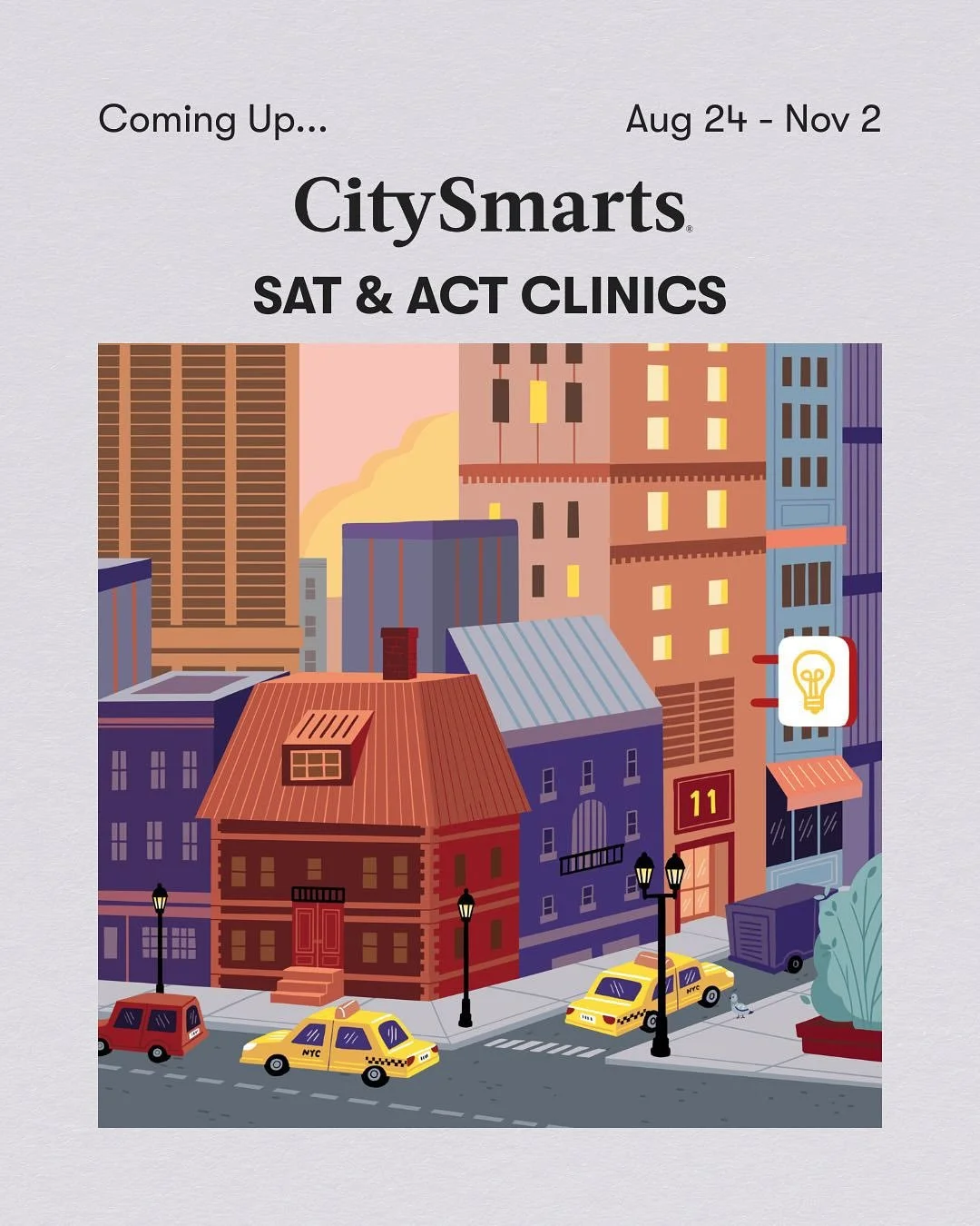 🎯 Ready to crush the SAT/ACT? Let&rsquo;s get you prepped with our upcoming Fall clinics. 💡More info at the link in our bio 🔗

#enlightenup #citysmarts #nyctutoring #academicsupport #admissionsguidance #holisticcoaching #wevegotyourback #SATprep #
